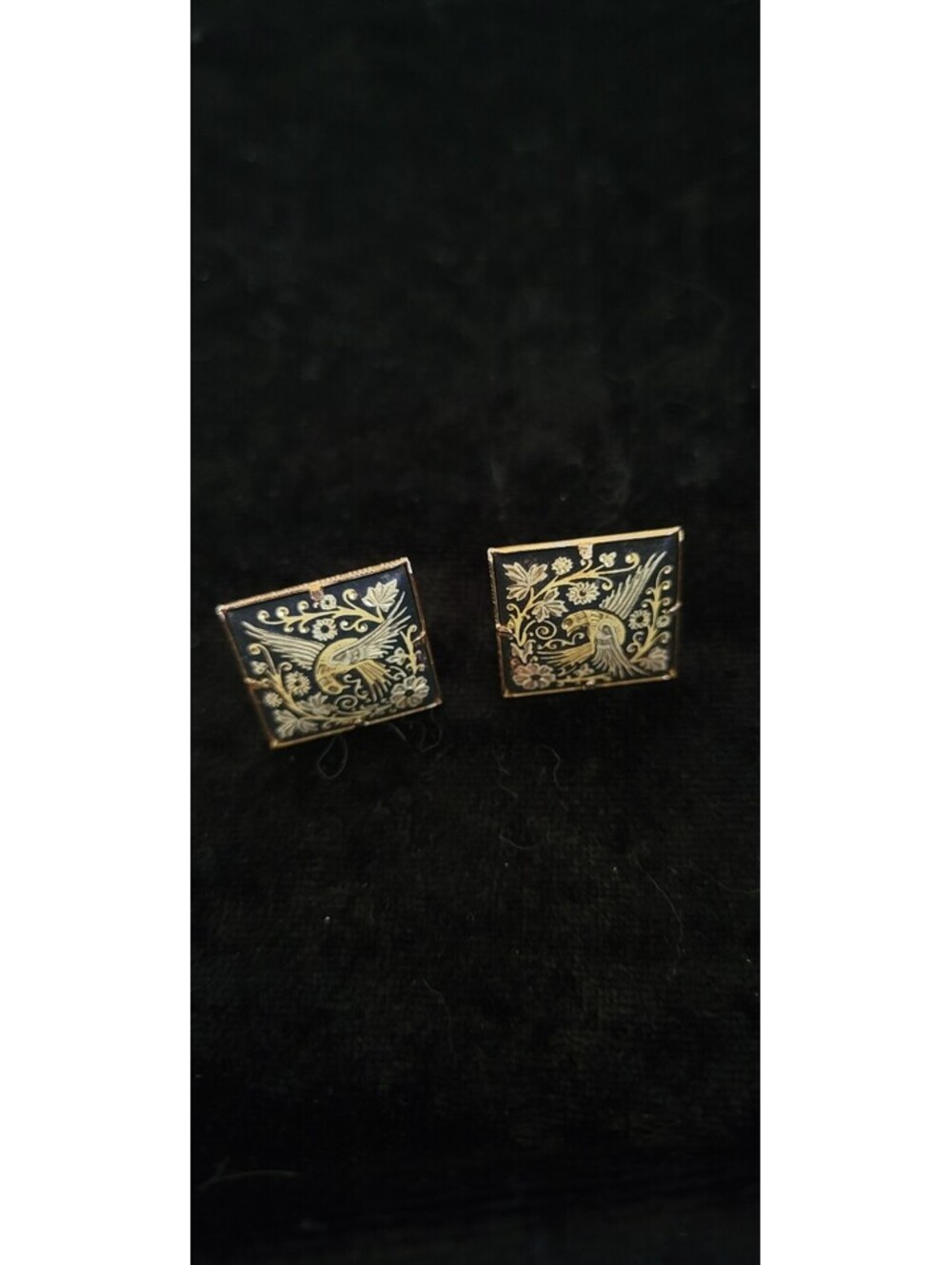 Spanish Damascene Clip-on Earrings